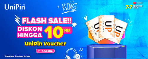 Diskon Rp 10.000 buat UniPin Gift Card di 7.7 Flash Sale Lazada
